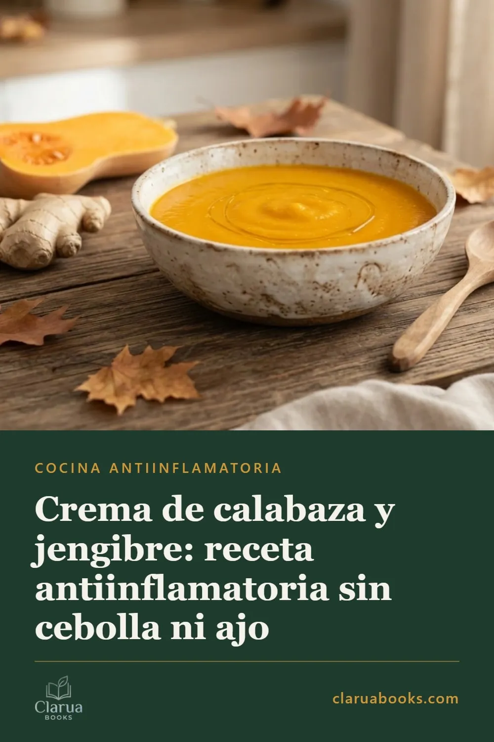 Crema de calabaza y jengibre apta para Hashimoto, SIBO e histamina